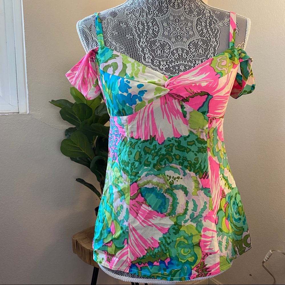 Nanette Lepore Bright Neon Pattern Blouse